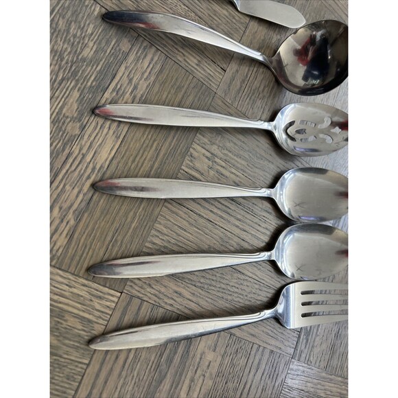 Oneidacraft Deluxe Stainless - DELMAR TAPER - LOT OF 6 SERVING PIECES - Picture 4 of 7